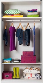 Roupeiro "Zenith" – Branco – 94 x 182 x 52 cm – Design Moderno com Por