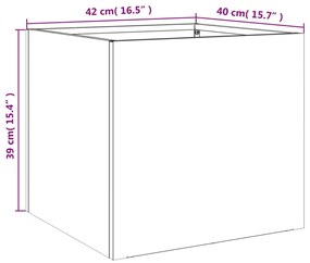 Vasos/floreiras 2 pcs 42x40x39 cm aço branco