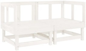 6 pcs conjunto lounge de jardim pinho maciço branco