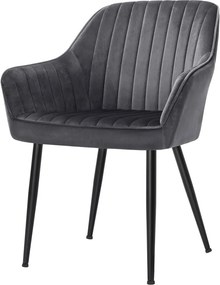 Conjunto de 2 cadeiras de sala de jantar (MESA NÃO INCLUIDA) 85 x 63 x 62,5 cm cinzentas