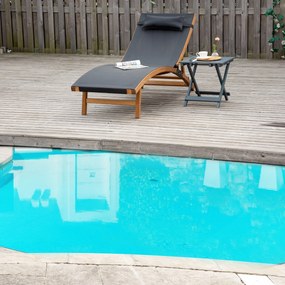 Espreguiçadeira de Jardim com Altura do Encosto Ajustável Apoio para a Cabeça Removível e Estrutura de Madeira Ergonómica para Terraço Praia Exterior