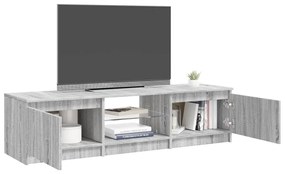 Móvel de TV com luzes LED 140x40x35,5 cm cinzento sonoma