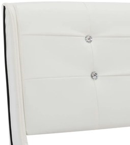Cama + colchão espuma memória 90x200 cm couro artificial branco