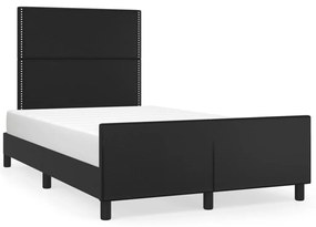 vidaXL Estrutura de cama sem castanho colchão 120x190cm couro do falso