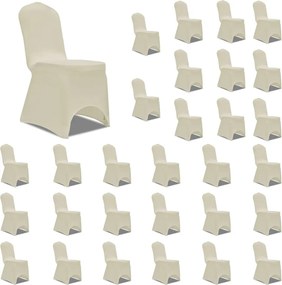 vidaXL Capa para cadeira elástica 30 pcs cor creme