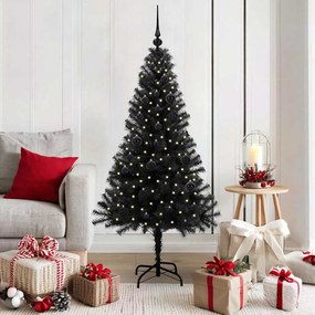 vidaXL Árvore de Natal com 150 LEDs com suporte Preto 150 cm PVC