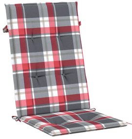 Almofadões cadeiras altas de jardim 6pcs tecido xadrez vermelho