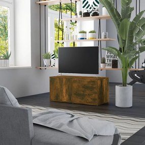 vidaXL Móvel de TV 80x34x36 cm derivados de madeira carvalho fumado