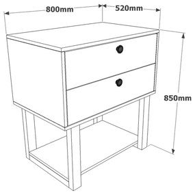 Gaveta MN03 – Nogueira e Antracite – 80x85x52 cm