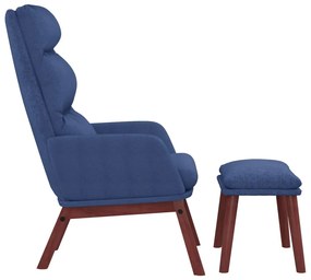 Cadeira de descanso com banco tecido azul
