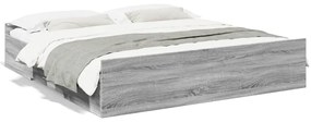 vidaXL Estrutura de cama c/ gavetas derivados madeira cinza sonoma