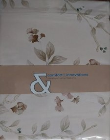 BEGE 260x240 cm - Jogo de capa P/ edredao 100% algodão percal - ASIAN FLOWER: 1 saco P/ edredão 260x240 cm ( largura x comprimento ) + (2) fronhas 50x70 cm