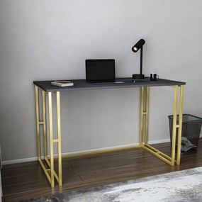 Secretária de Estudo Kane - Dourado Antracite - 120x60x74,8 cm