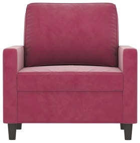 Poltrona 60 cm veludo vermelho-tinto