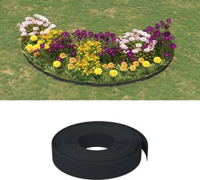 vidaXL Bordas de jardim 5 pcs 10 m 10 cm polietileno preto