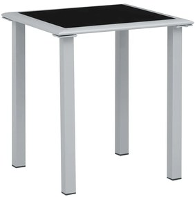 Espreguiçadeiras com mesa 2 pcs alumínio preto
