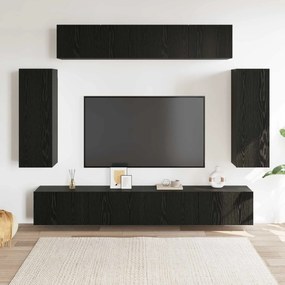 vidaXL Conjunto de móvel de TV 6 pcs Carvalho Preto 100 x 30 x 30 cm