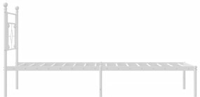 Estrutura de cama em metal com cabeceira 107x203 cm branco