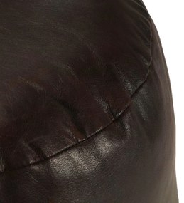 Pufe 60x30 cm couro de cabra genuíno castanho-escuro