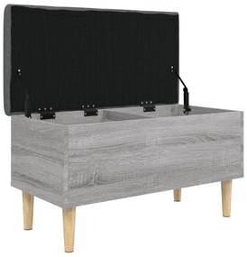 Banco de arrumação 82x42x46cm derivados madeira cinzento sonoma