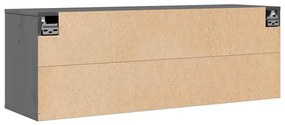 Armário de parede 100x30x35 cm madeira de pinho maciça cinza