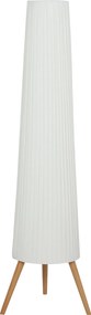 HOMCOM Candeeiro de Pé com Tripé Brilho Ajustável 3 Níveis Interruptor de Pé Pernas de Madeira e Ecrã de Tecido 46x46x153 cm Branco | Aosom Portugal