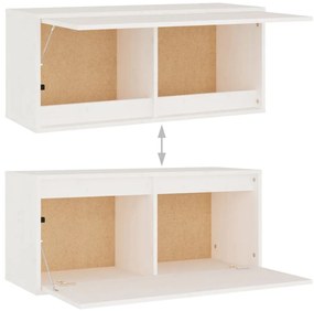 Móveis de TV 4 pcs madeira de pinho maciça branco