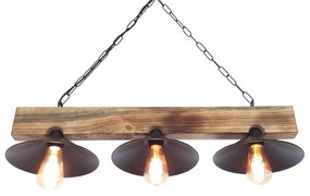 Candeeiro Suspenso Hepsi – Nogueira e Preto – 80 x 22 x 65 cm