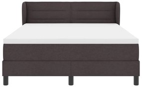 Cama Box com Estrado e Colchão Castanho 140x200 cm em Tecido