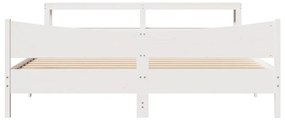 Estrutura de cama com cabeceira 180x200cm pinho maciço branco