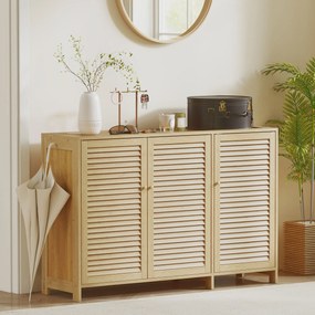 Sapateira, Armário para Calçado, 120 x 35 x 80 cm, Capacidade para 18 Pares, Madeira Natural
