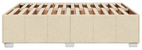 Estrutura de cama sem colchão 160x200 cm tecido cor creme