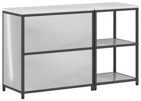 Conjunto de Armazenamento de Cozinha com prateleira 2 pcs Prata