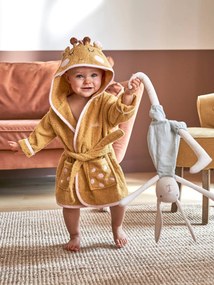 Oferta do IVA - Roupão para bebé, Girafa amarelo medio liso com motivo