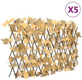 Treliça de ácer artificial extensível 5 pcs 180x60 cm laranja