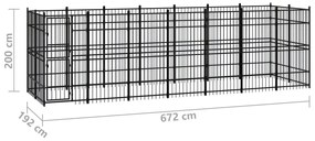 Canil de exterior 12,9 m² aço