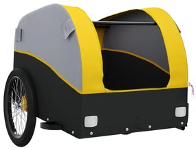 Reboque para bicicleta 30 kg ferro preto e amarelo