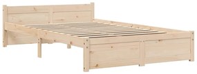 Estrutura de cama pequena casal 120x190 cm pinho maciço