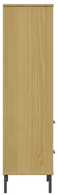 Estante c/ 2 gavetas 60x35x128,5cm madeira maciça OSLO castanho