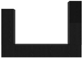 Conjunto de Armário para TV de 4 Peças Montado na Parede - Preto Carva