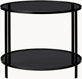 Mesa de apoio redonda em metal com tampo de vidro Fumi