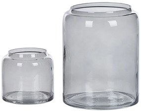 Conjunto de 2 vasos de vidro cinzento claro 20/11 cm RASAM Beliani