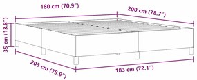 Estrutura de Cama vidaXL Azul 180x200 cm em Tecido Damasco
