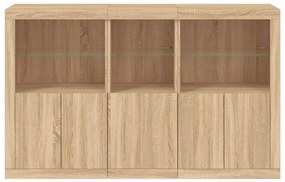 Aparador com luzes LED 162x37x100 cm carvalho sonoma