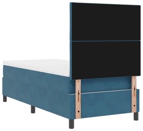 Cama Box com Colchão vidaXL Azul Escuro 90x200 cm Veludo