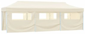 Tenda para festas pop-up dobrável c/ 8 paredes 3x9 m creme