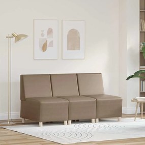 vidaXL Cadeiras de Sofá 3 pcs Cappuccino 55 x 74 x 82 cm