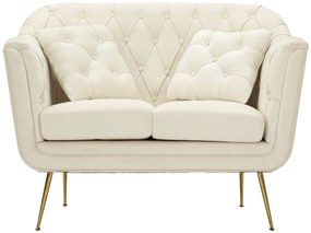 SOFÁ BUDAPEST DE 2 LUGARES COM ALMOFADAS CM 130X83X91 CREME
