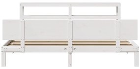 Estrutura de cama c/ cabeceira sem colchão 200x200 cm branco