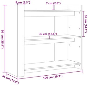 Mesa consola 100x35x90 cm derivados de madeira carvalho fumado